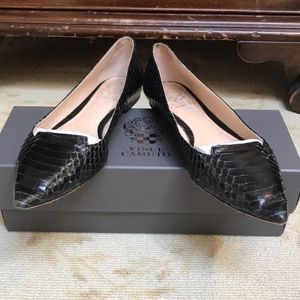 Vince Camuto Empa Black Embossed Flats 7.5